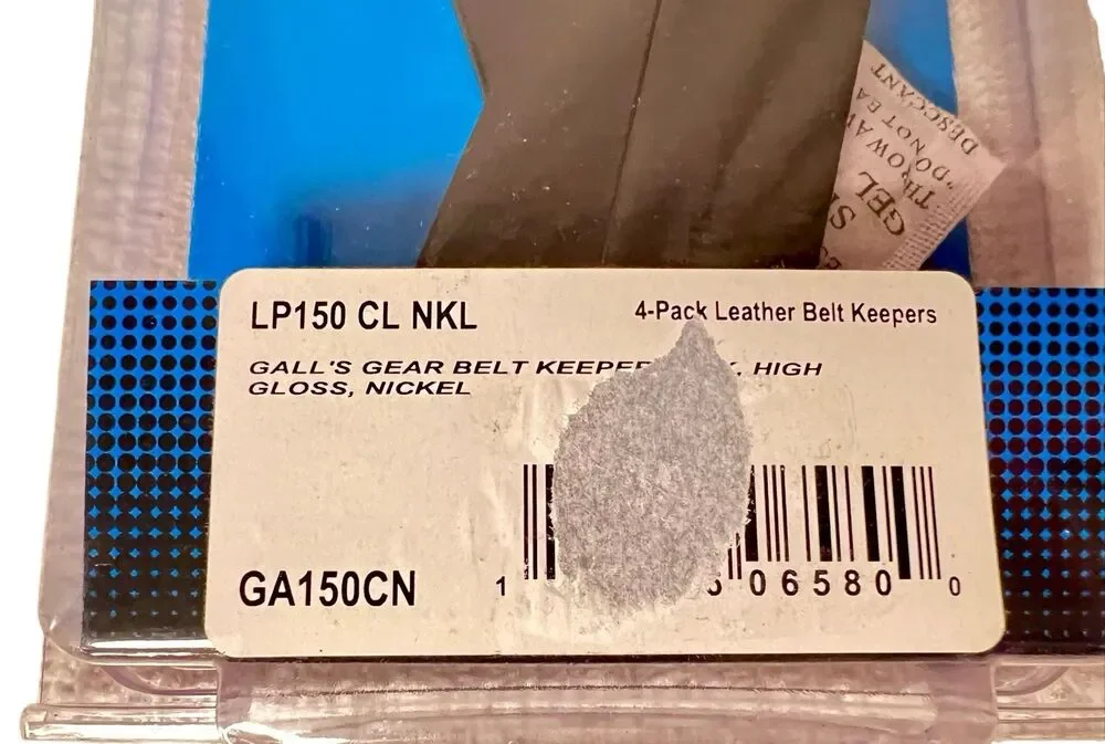 Galls Leather Duty Belt Keepers Model LP150 CL NKL High Gloss Silver Snaps